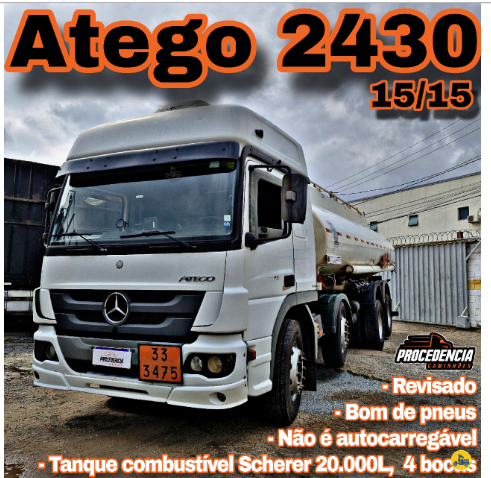 Atego 2430 8×2 15/15 No chassi