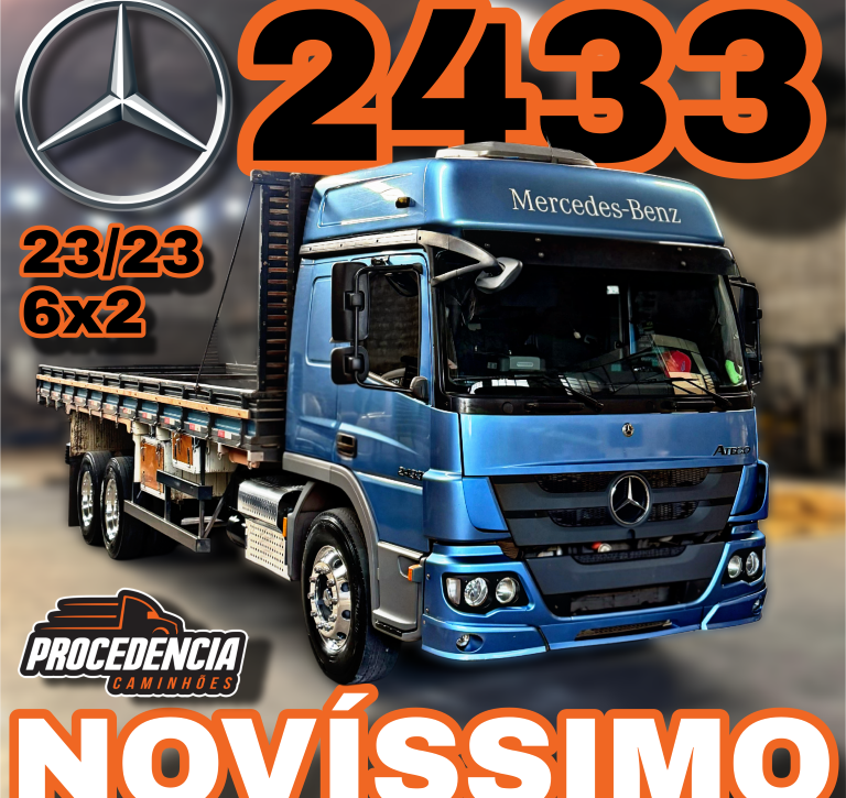 Atego 2433 6×2 23/23 Carroceria